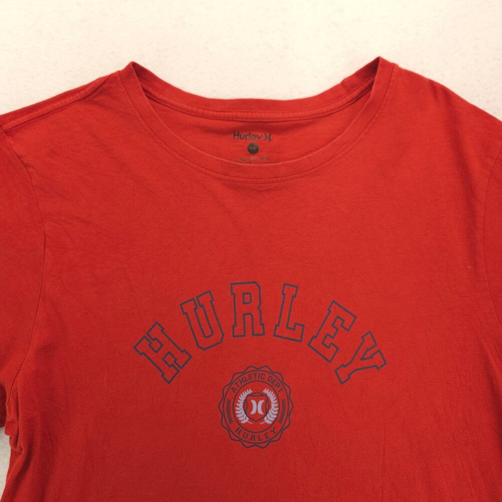 Hurley Casual Crew Neck Short Sleeve Graphic T-Shirt Mens Size Large L Red